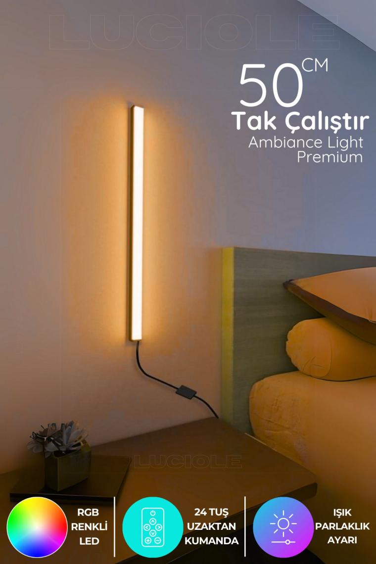 Mediterian Renkli LED lamba 50 cm, yatak ve oturma odası için ideal, uzaktan kumandalı, yüksek kalite