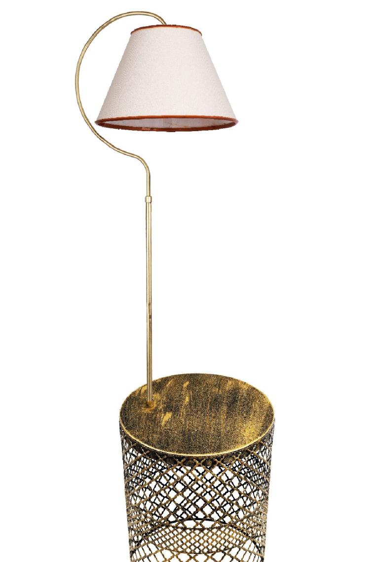 Lambader Gold Sehpalı Elips Siyah Sarı Patine (GOLD ÇEMBER) Krem Şapka