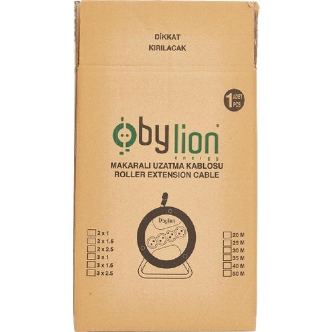 Bylion 40 Metre 3 X 2,5 mm Seyyar Makaralı Uzatma Kablosu