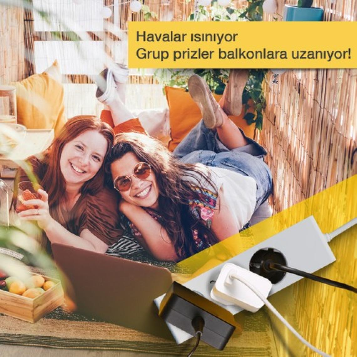 Günsan Elektrik Üçlü Çocuk Korumalı Topraklı Grup Priz 3 Metre