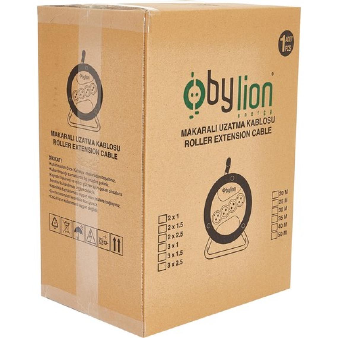 Bylion Makaralı Seyyar Uzatma Kablosu 3 x 1.5 mm² 20 m Turuncu