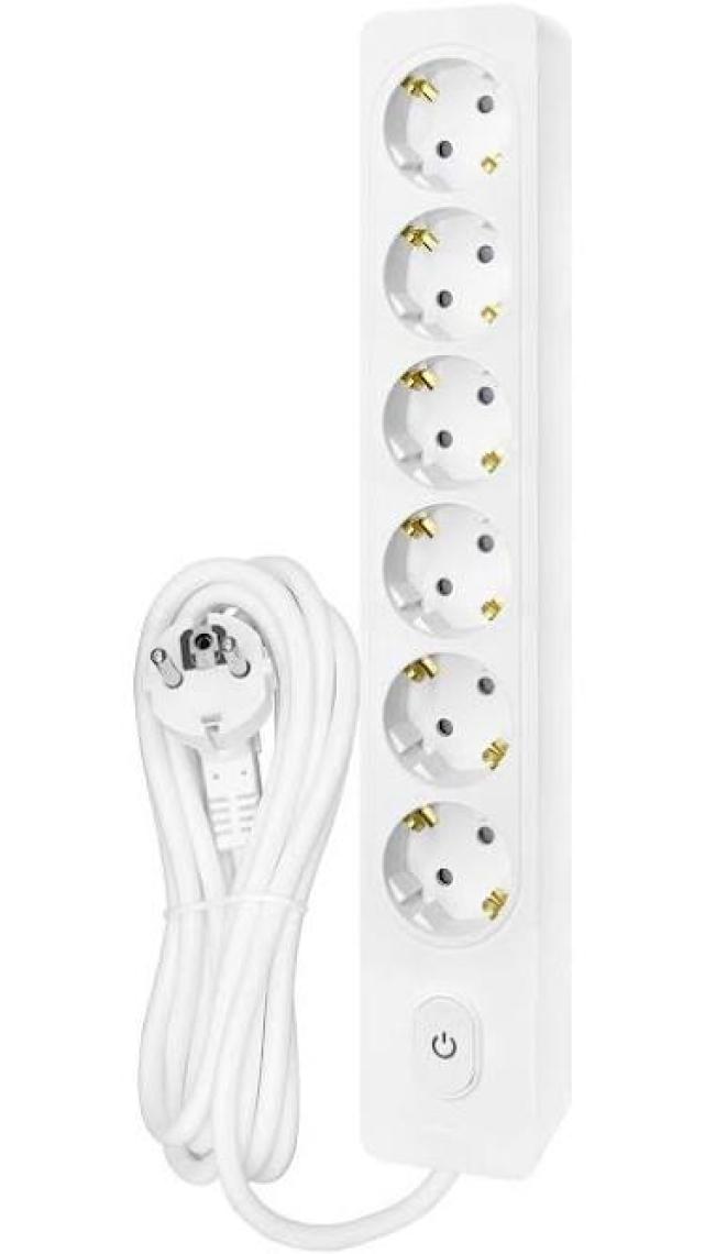 Seldur 6'lı Kablolu Topraklı Anahtarlı Çocuk Korumalı 3 Metre Priz