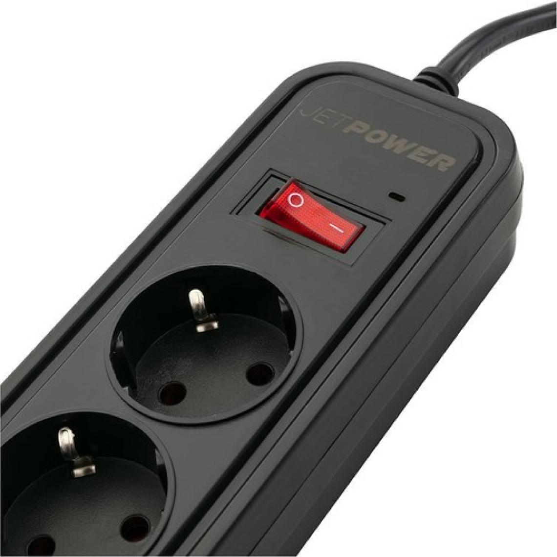 MF Product Jettpower 0367 Akım Korumalı 5'li Grup Priz 1.8 m Uzatma Kablosu Siyah