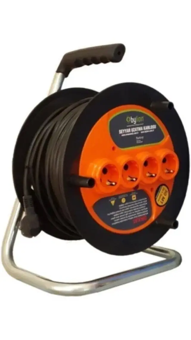 Bylion 50 Metre 3 X 1,5 mm Seyyar Makaralı Uzatma Kablosu