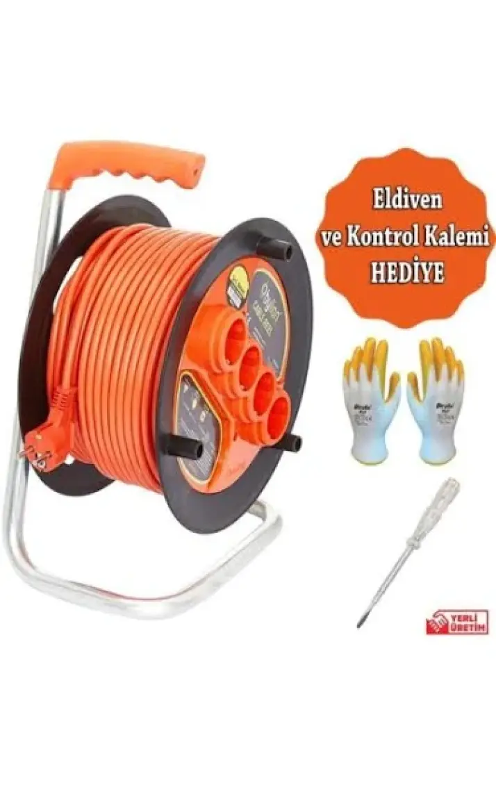 Bylion 50 Metre 3 X 1,5 mm Seyyar Makaralı Uzatma Kablosu