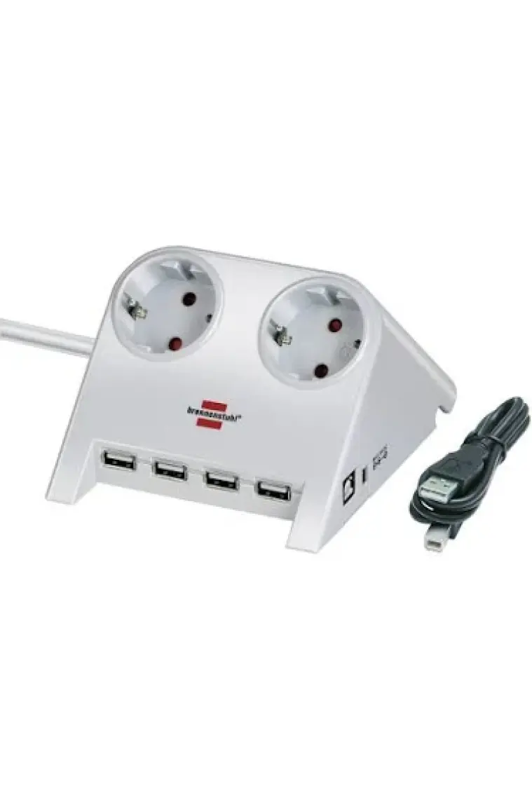 Brennenstuhl 2X Usb 2.0 2100Mah Hızlı Şarj Özellikli 2Li Uzatma Priz Beyaz