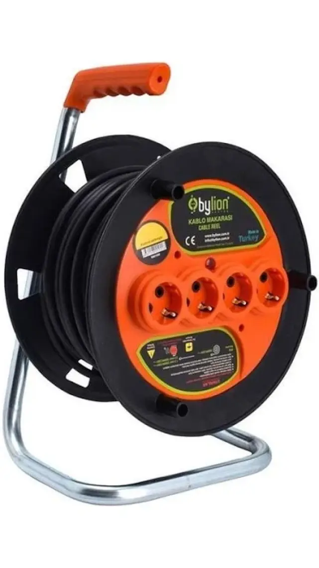 Bylion 50 Metre 3 X 1,5 mm Seyyar Makaralı Uzatma Kablosu