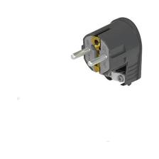 NE-AD 1X16A L Tipi Topraklı Monofaze Erkek Fiş Siyah