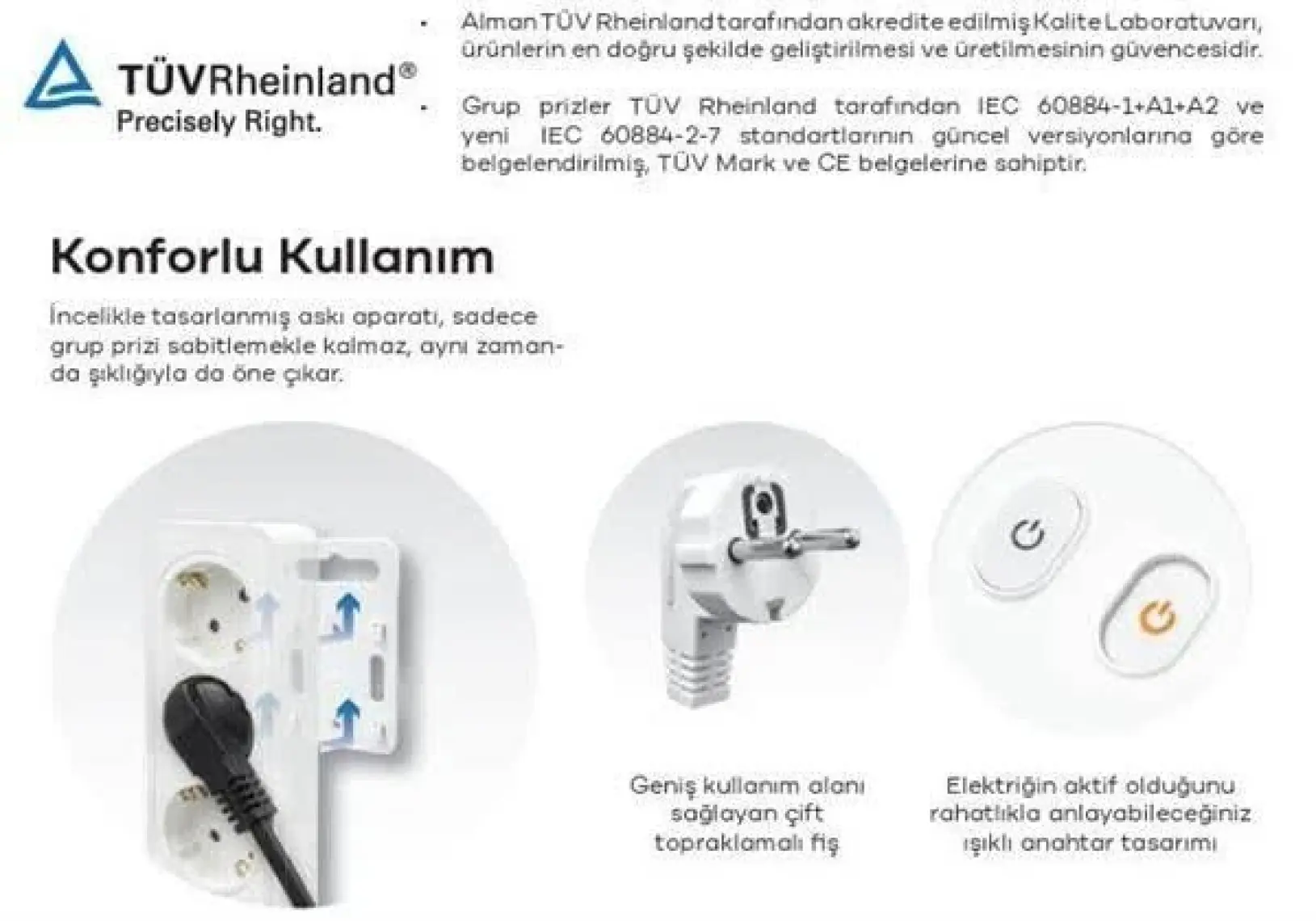 Seldur 3'lü Topraklı Anahtarlı Çocuk Korumalı Klemensli Priz