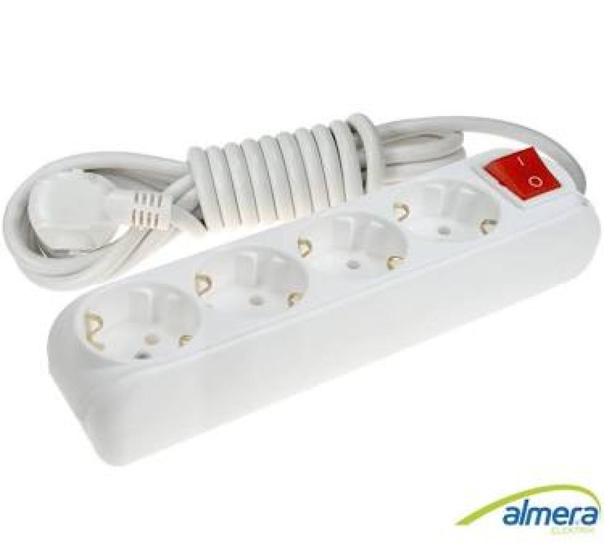 Almera Anahtarlı 4'Lü Topraklı 2Mt Grup Priz