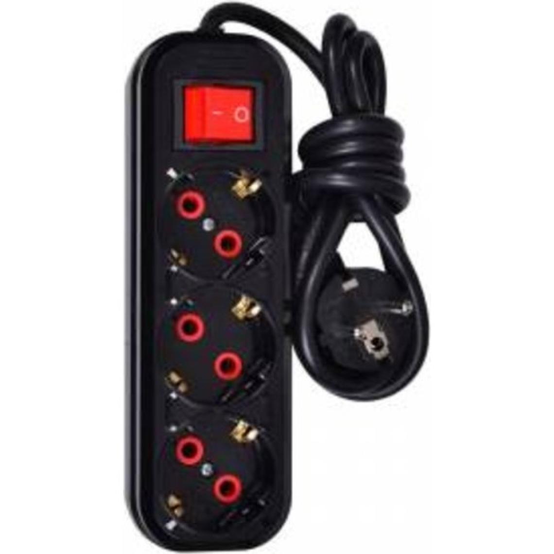 Smart Socket 3'lü Golyat Anahtarlı Siyah Akım Korumalı Priz