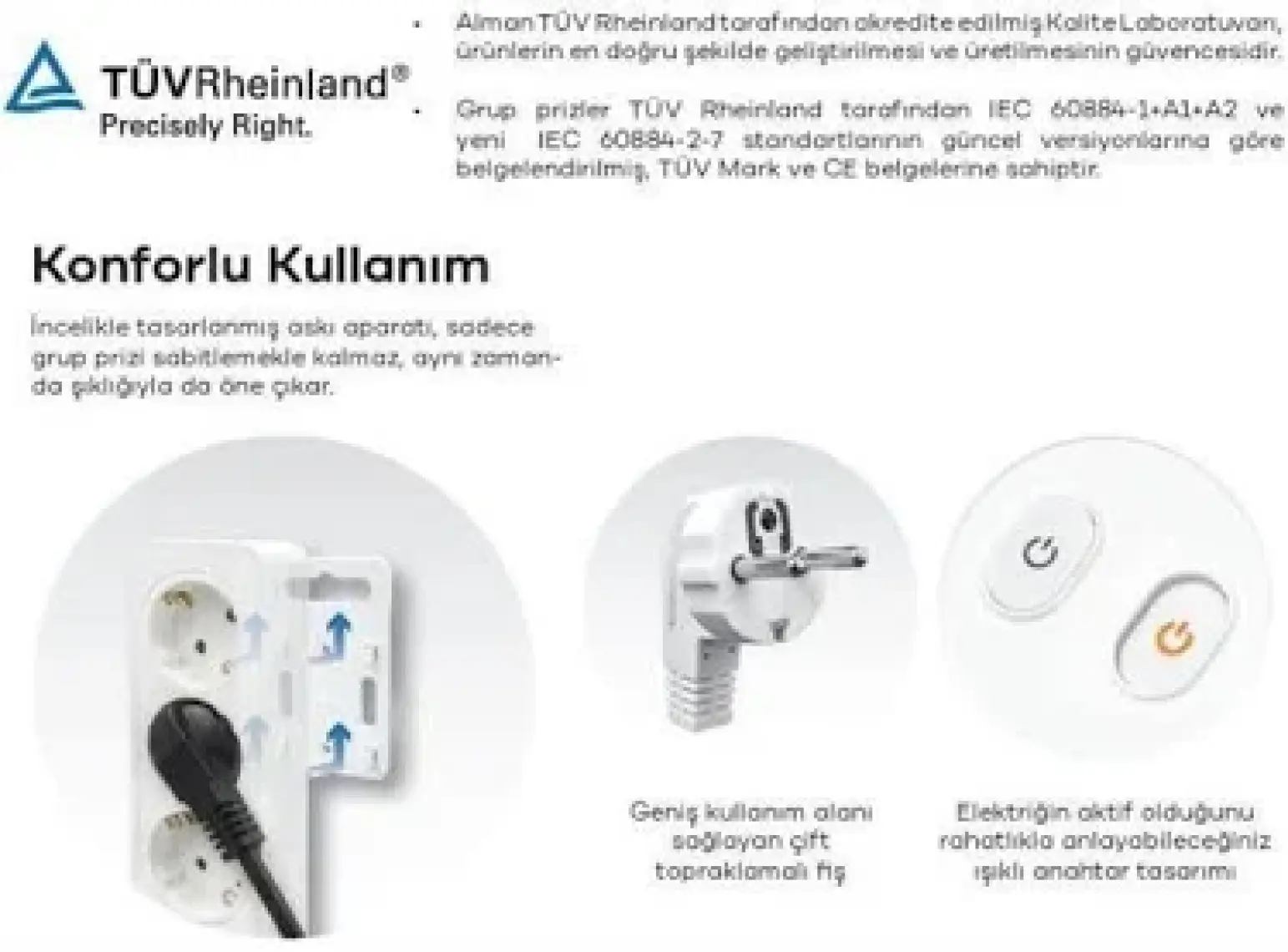 Seldur 4'lü Kablolu Topraklı Çocuk Korumalı 2 Metre Priz