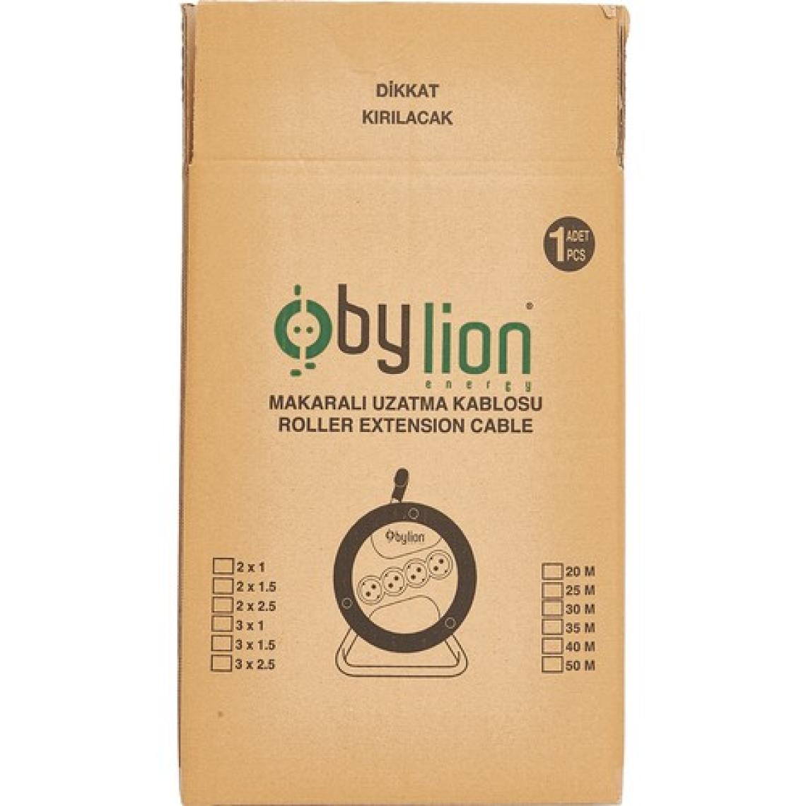 Bylion Makaralı Seyyar Uzatma Kablosu 3 x 1.5 mm² 35 m Turuncu+
