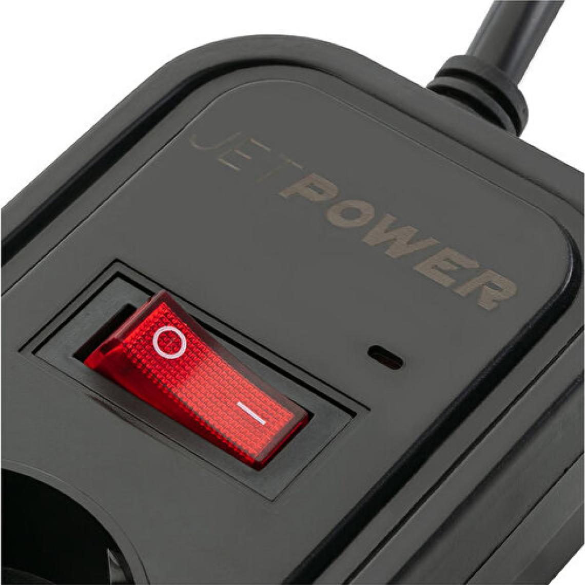 MF Product Jettpower 0368 Akım Korumalı 2 USB'li 5'li Grup Priz 1.8 m Uzatma Kablosu Siyah