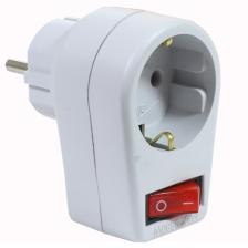 Topraklı Anahtarlı Fiş Priz Erkek Dişi Beyaz