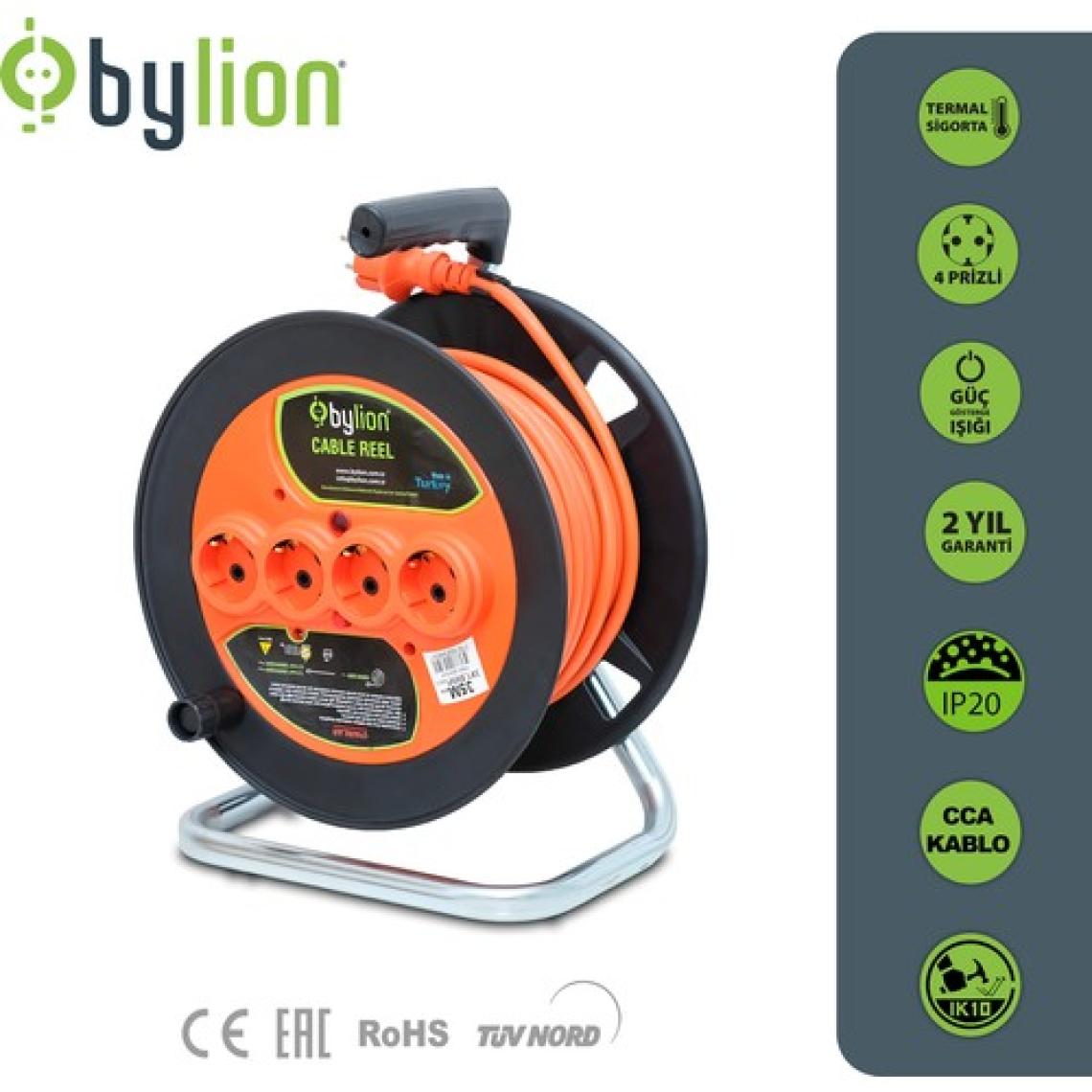 Bylion Makaralı Seyyar Uzatma Kablosu 3*2.5Mm² 20 Mt.