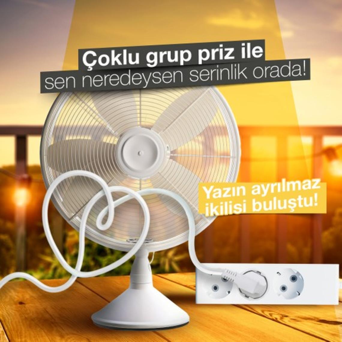 Günsan Elektrik Üçlü Çocuk Korumalı Topraklı Grup Priz 3 Metre
