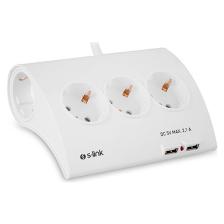 S-link SPG9-5-15 Akım Koruma ve 2 Adet 2.1A Usb Şarj Soketli Beşli Masaüstü Grup Priz