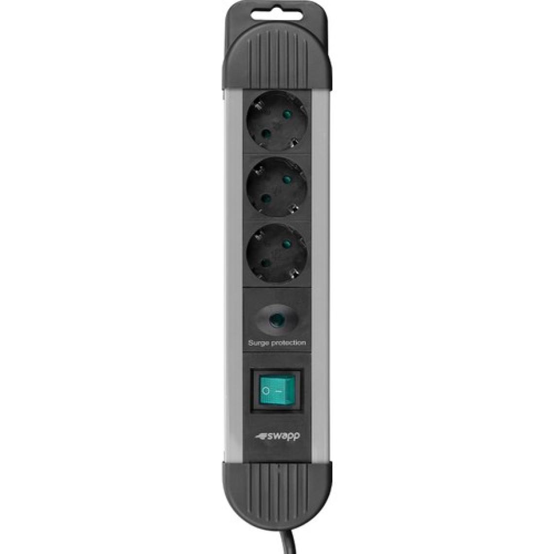 S-Link Swapp Spgks03 1.5M 3G1.5Mm2 900 Joule 3Lü Akım Kor. Gri Priz Çoklayıcı