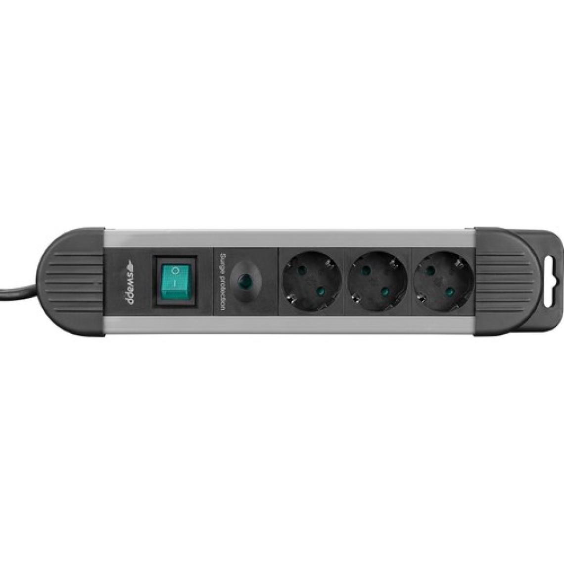 S-Link Swapp Spgks03 1.5M 3G1.5Mm2 900 Joule 3Lü Akım Kor. Gri Priz Çoklayıcı