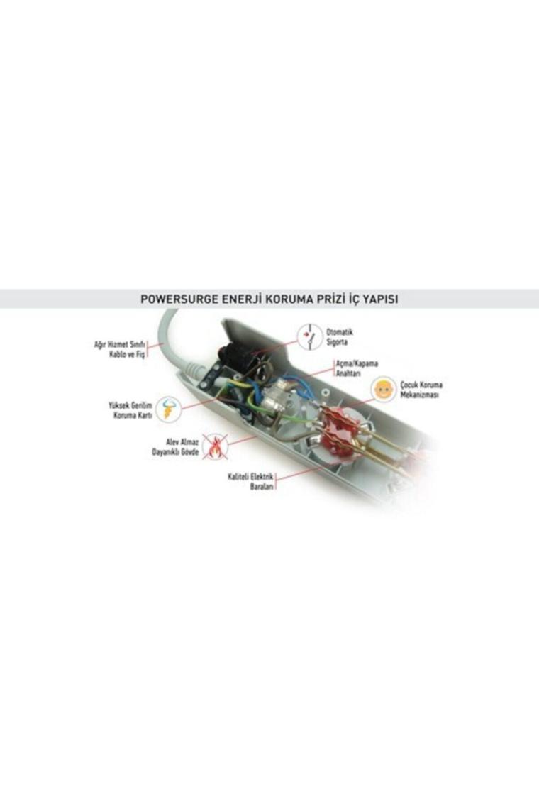 Tunçmatik PowerSurge 2 525 Joule 2'li Akım Korumalı Priz