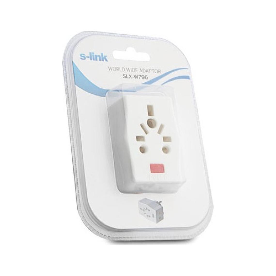 S-Link Slx-W796 Universal - Türk Çevirici + 2 Port Çoklayıcı Akım Kor. Priz