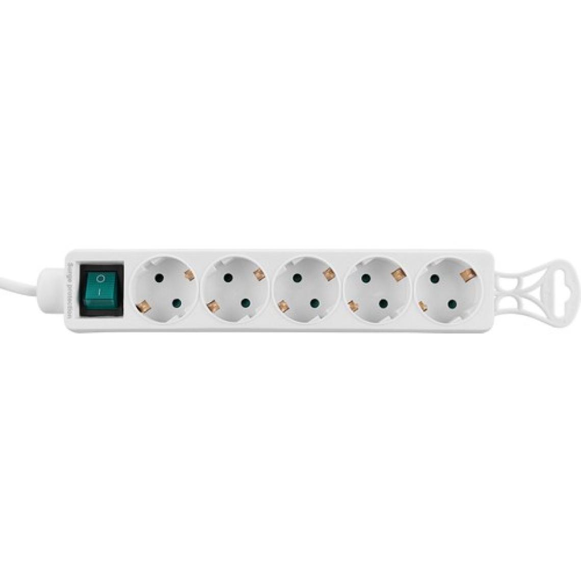 S-Link Tam Bakır Akım Korumalı 1.5M 5Li Priz Çoklayıcı Spg-F05 306Joule Flat Soket 3G 1.0Mm
