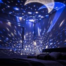 Star Global Projeksiyon Çocuk Gece Lambası Dönen Ay Yıldız LED Mavi