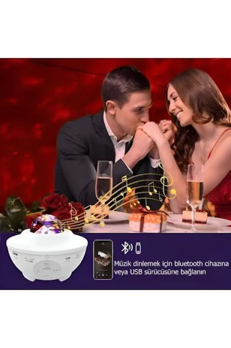 ANAWAY SHOPPİNG LED Yıldız Projektör Lambası, Yıldızlı Gece Lambası, Okyanus Dalgası