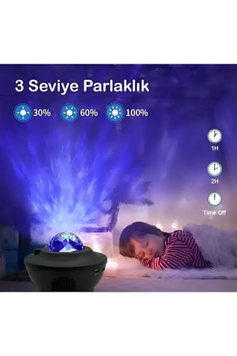 ANAWAY SHOPPİNG LED Yıldız Projektör Lambası, Yıldızlı Gece Lambası, Okyanus Dalgası