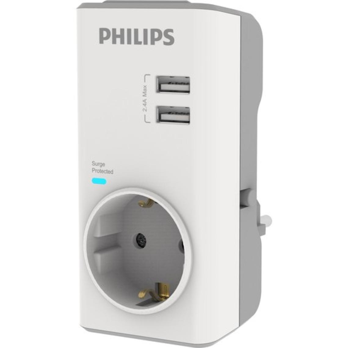 Philips CHP4010W Tekli Akım Koruma Priz 380J 2x Usba Max 2.4A Beyaz