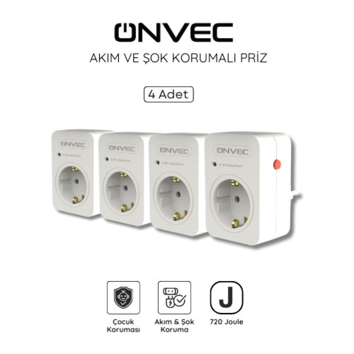 Onvec Basic Akım ve Şok Korumalı Priz 720 Joule 4 Adet