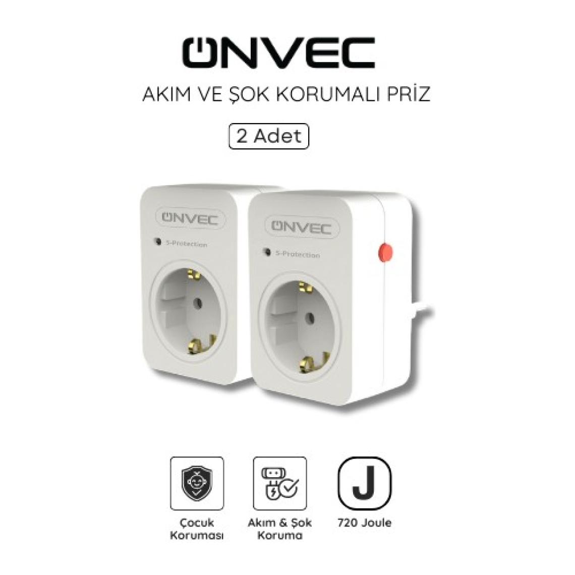 Onvec Basic Akım ve Şok Korumalı Priz 720 Joule 2 Adet