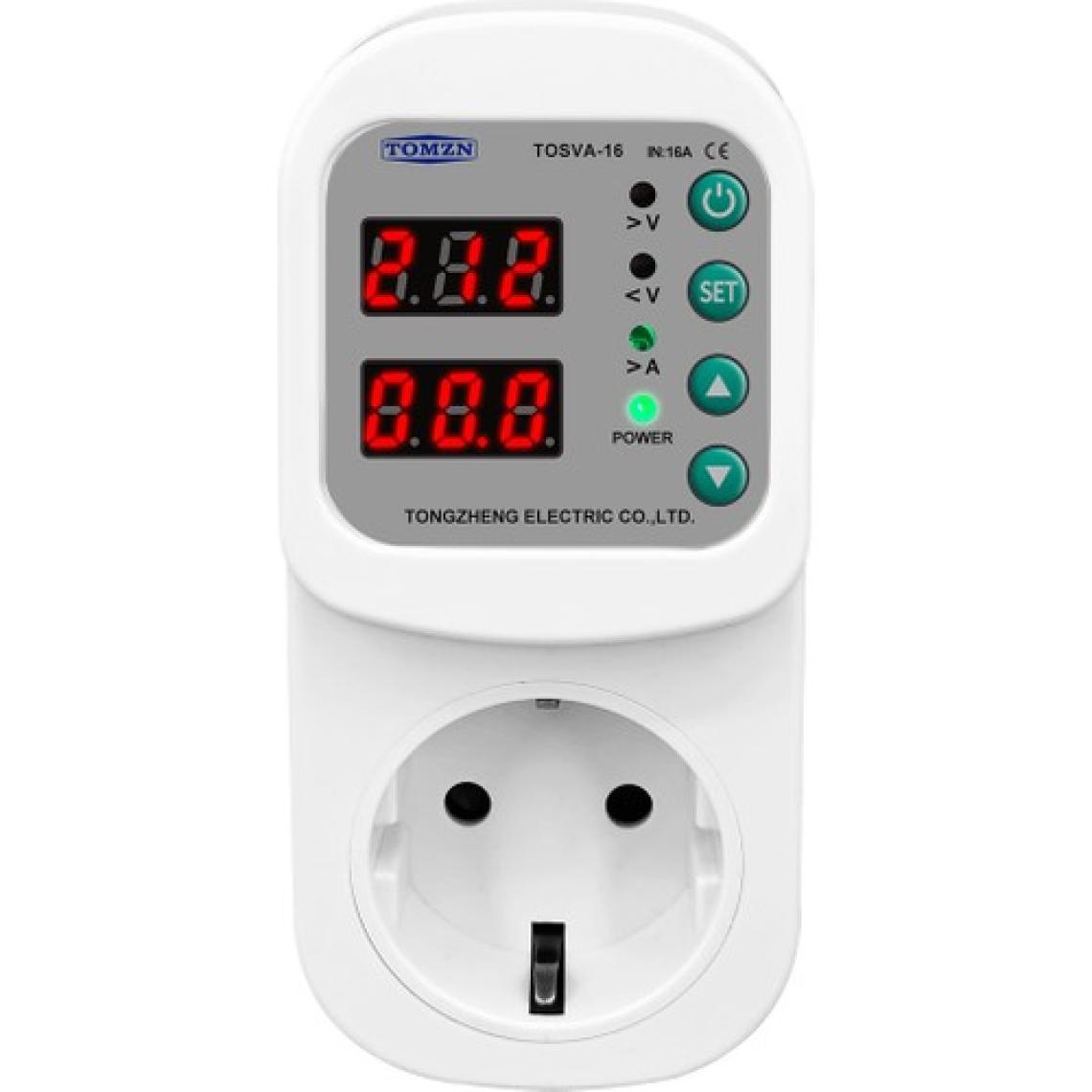 Tomzn Akım Korumalı Priz 16A Ayarlanabilir Voltaj ve Akım Koruma Prizi - Elektrik Bekçisi