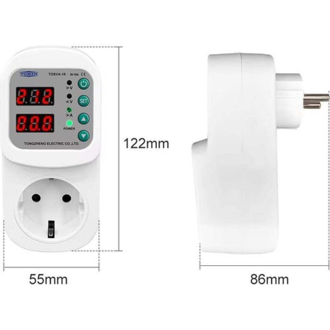 Tomzn Akım Korumalı Priz 16A Ayarlanabilir Voltaj ve Akım Koruma Prizi - Elektrik Bekçisi