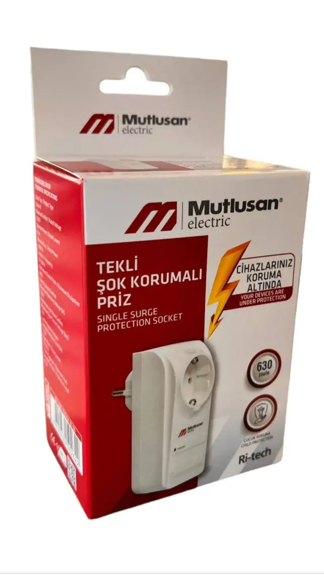 Mutlusan Tekli Şok Korumalı  Priz (001 888 100004 00 00)