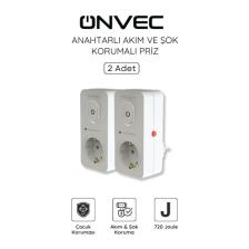 Onvec Basic Anahtarlı Akım ve Şok Korumalı Priz 720 Joule 2 Adet
