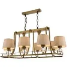 AVONNI AV-1597-8ES-YM Eskitme Kaplama Modern Avize E27 Metal Cam Kumaş 92x55cm