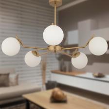 Apliqa Sara 5Li Eskitme Boyalı Beyaz Camlı Modern Genç Odası Yemek Masası Üstü Salon Avize