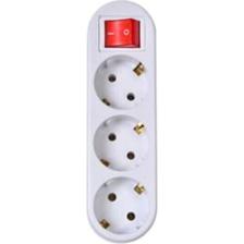 Smart Socket 3'lü Golyat Anahtarlı Beyaz Akım Korumalı Priz