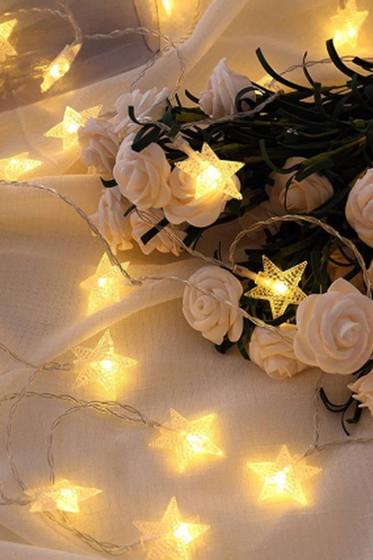 Gitti Dekoratif Yıldız LED Dizeleri 20&apos;li 3 Metre Pilli LED Aydınlatma