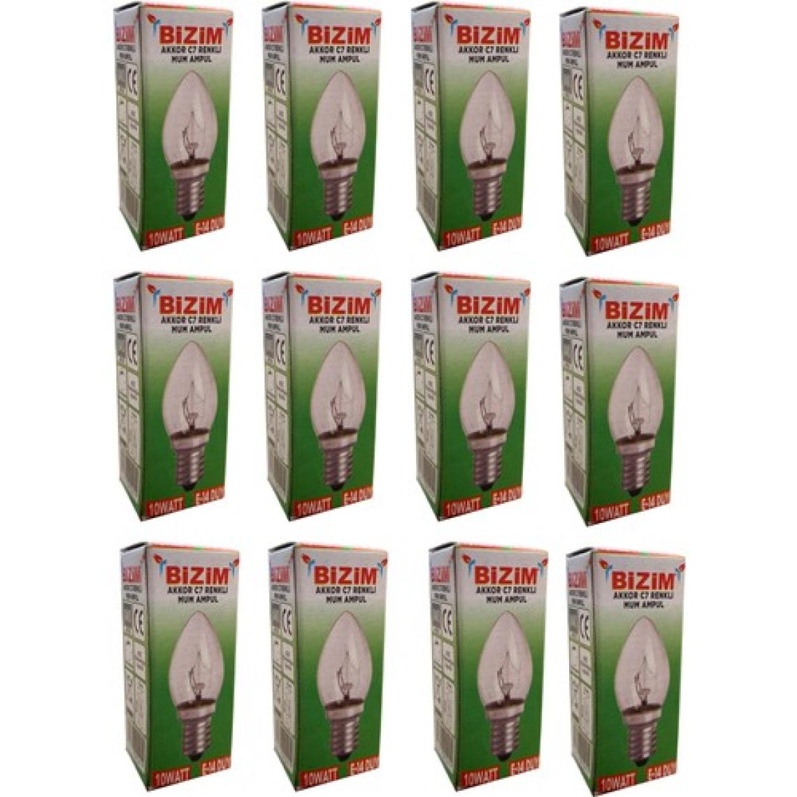 Bizim 12 Adet E14 Duy Tuz Lambası Ampülü 10 Watt