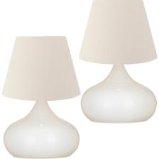 Evlight Lapis 2'li Set Beyaz Şapka Masa Lambası Tekli Metal Abajur