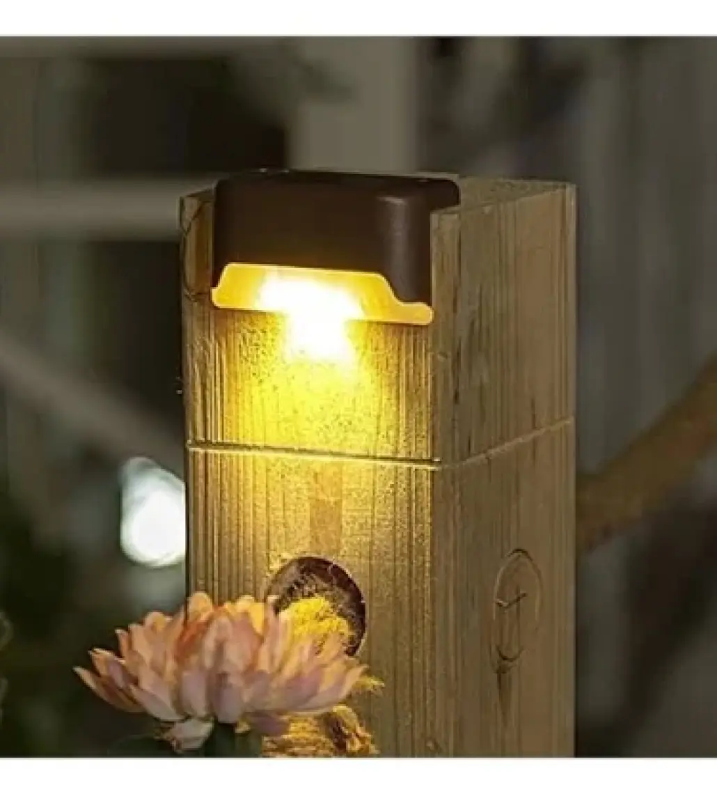 Mobee Solar Güneş Enerjili Köşebent Merdiven Veranda Bahçe LED Lamba 4 Lü Set