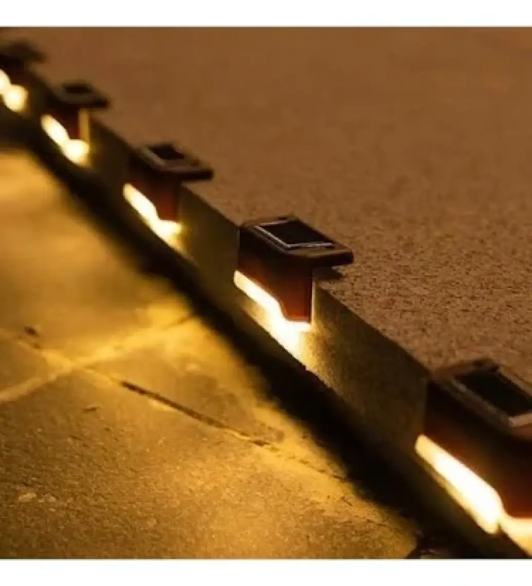 Mobee Solar Güneş Enerjili Köşebent Merdiven Veranda Bahçe LED Lamba 4 Lü Set