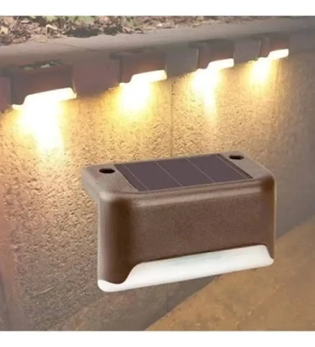 Mobee Solar Güneş Enerjili Köşebent Merdiven Veranda Bahçe LED Lamba 4 Lü Set