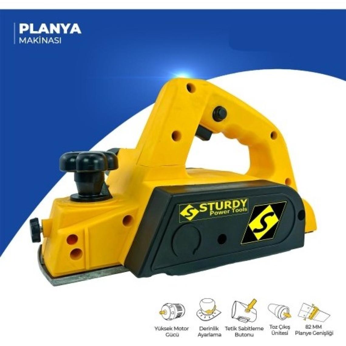 Sturdy Power Tools 3000 Watt Magnezyum Çift Bıçaklı Sjs Metal Şanzuman Planya Makinası