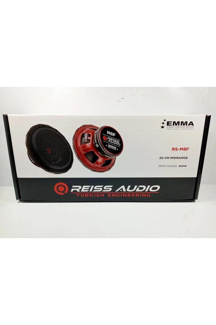 Reiss RS-M8LX Işıklı Yeni Seri Çifti 600WAT-300W Rms Metal Kapaklı 20 cm Oto Midrange Hoparlör