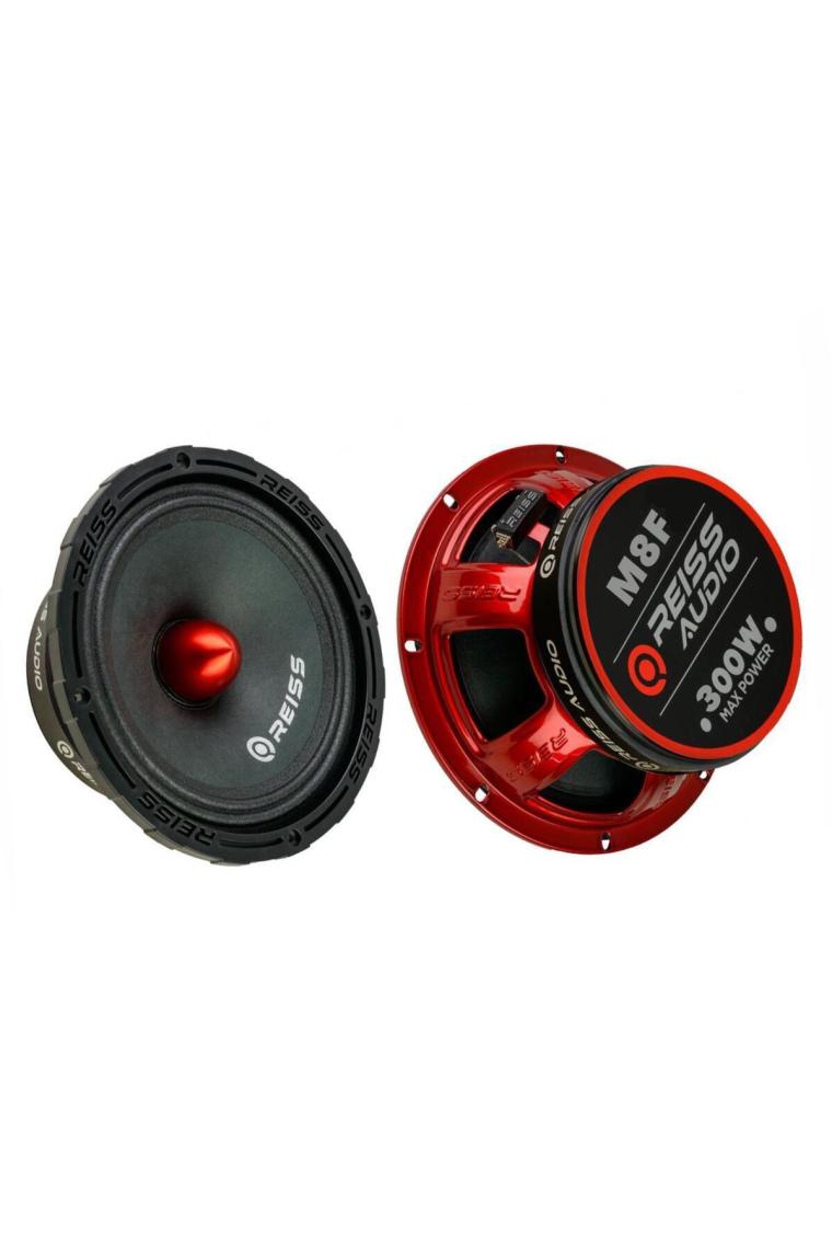 Reiss RS-M8LX Işıklı Yeni Seri Çifti 600WAT-300W Rms Metal Kapaklı 20 cm Oto Midrange Hoparlör