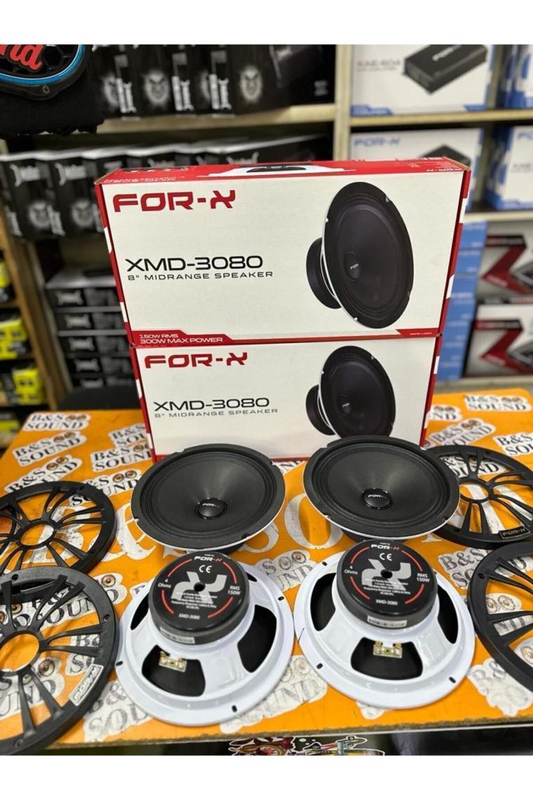 For-X XMD-3080 20 cm Midrange Hoparlör Çifti 300 Rms Yeni Seri
